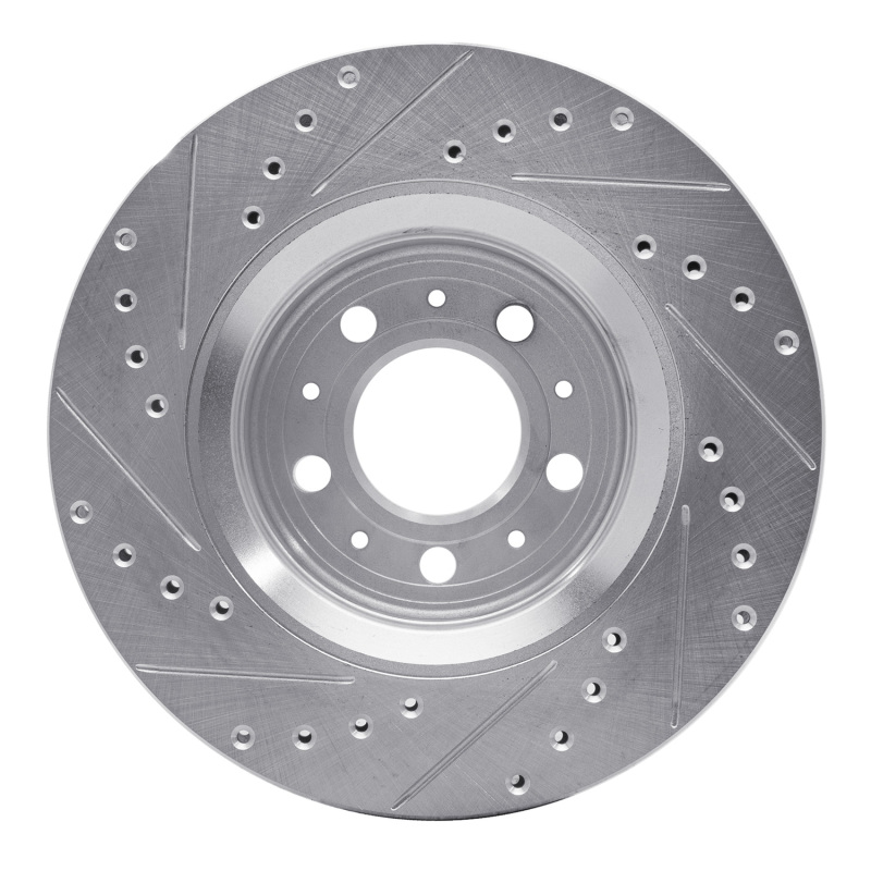 Volvo C70 Brake Rotor (1) - Front Right - R1 Concepts - Drilled & Slotted - Silver - `98-`04